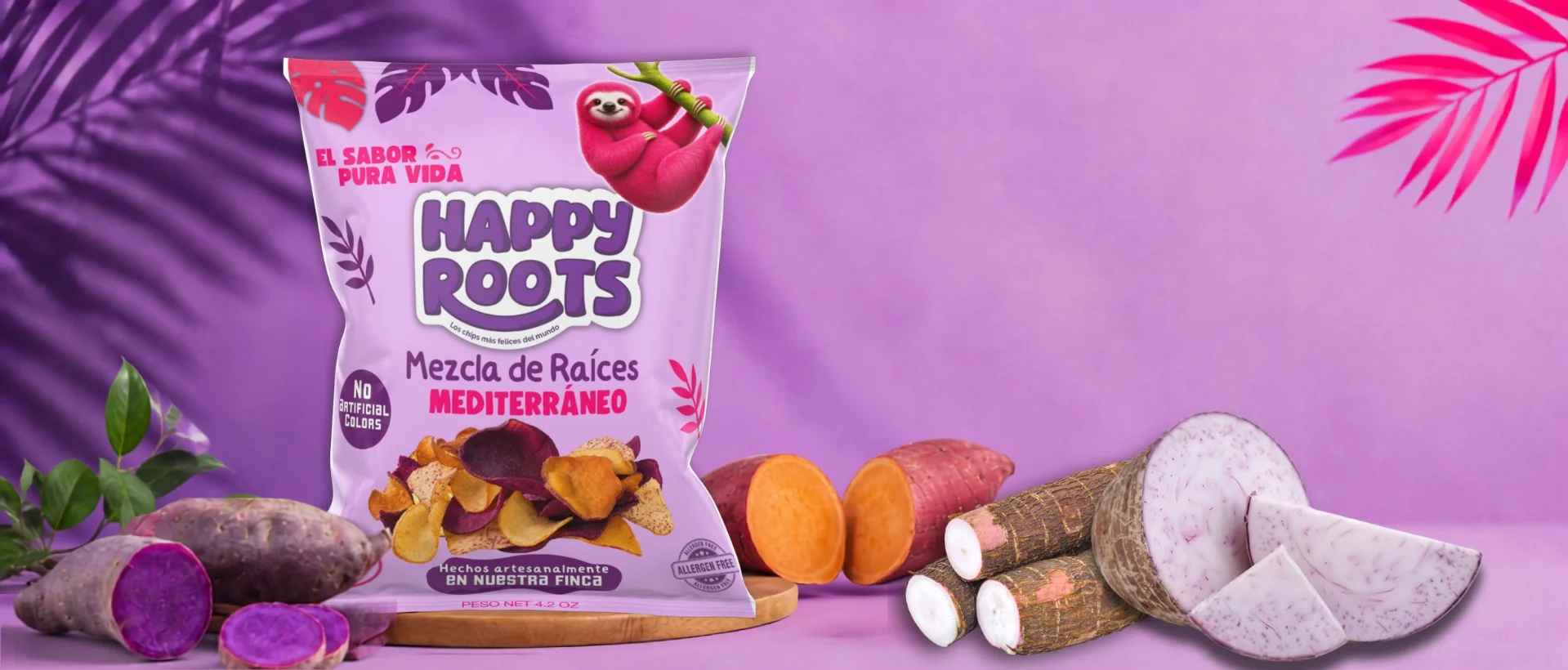 Mixed Roots — El Sabor Pura Vida, real roots on purple